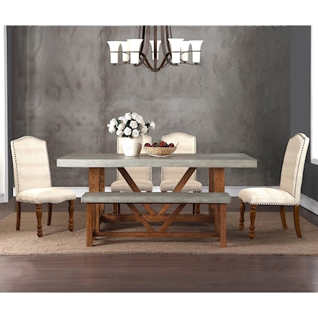6 Piece Table & Chair Set with Bench