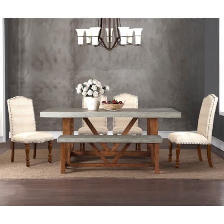 6 Piece Table & Chair Set with Bench