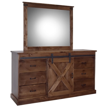 Dresser and Mirror Set