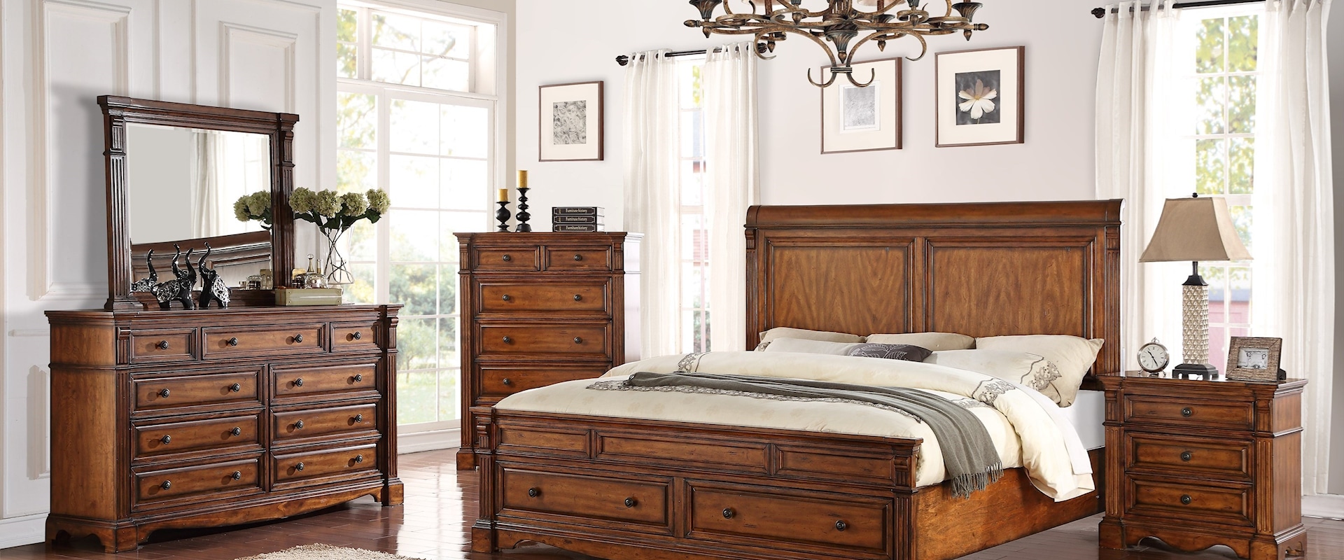 Traditional Queen Bedroom Group with Storage Bed
