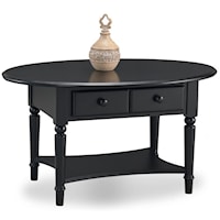 Oval Coffee Table with Shelf
