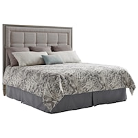 St. Tropez California King Size Upholstered Panel Headboard in Satenay Gray