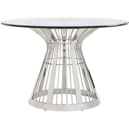 Riviera Stainless Center Table with 48" Glass Top
