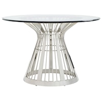 Riviera Stainless Center Table with 48" Glass Top
