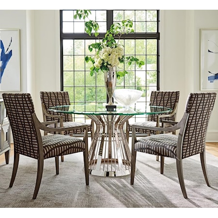 Five Piece Dining Set with Riviera Table and Saverne Chairs