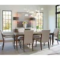 Seven Piece Contemporary Dining Set with Chateau Table and Saverne Chairs
