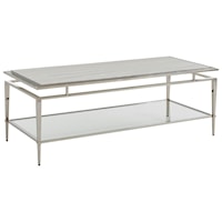 Athene Stainless Cocktail Table with Marble Top