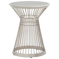Martini Stainless Chair Side Table with Marble Top