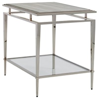 Athene Stainless End Table with Marble Top
