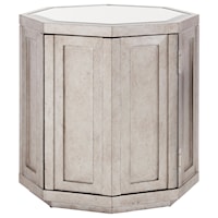 Rochelle Octagonal Storage Table with Silver Leaf and Mirrored Top