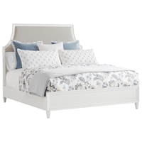 Inverness California King Upholstered Bed with Taupe Fabric