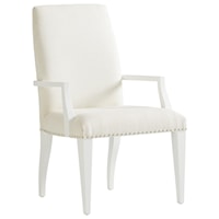 Darien Upholstered Arm Chair in Arctic White Fabric