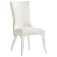 Geneva Upholstered Side Chair in Arctic White Chenille Fabric