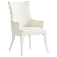 Geneva Upholstered Arm Chair in Arctic White Chenille Fabric