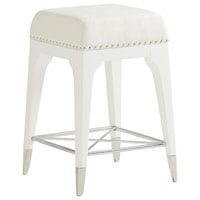 Northbrook Counter Stool in Arctic White Fabric