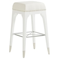 Northbrook Upholstered Bar Stool in Arctic White Fabric
