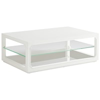 Glenwood Cocktail Table with 1 Glass Shelf and Mirrored Bottom