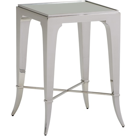Hoffman Stainless Steel End Table with Mirror Top