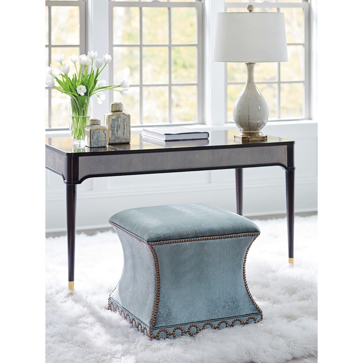 Lexington Carlyle Merino Ottoman