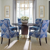 Transitional 6-Piece Dining Set with Waldorf Table and Monarch Chairs