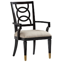 Pierce Arm Chair with Ring Splat Back and Upholstered Seat