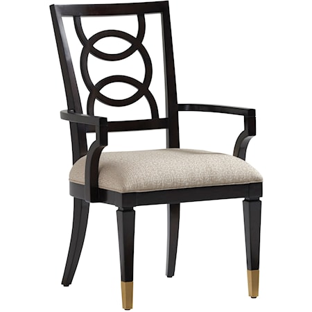 Pierce Arm Chair with Ring Splat Back and Upholstered Seat