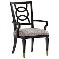 Pierce Arm Chair with Ring Splat Back and Upholstered Seat, Customizable Fabric