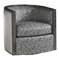 Palermo Swivel Chair with Exposed Wood and Nailhead Trim