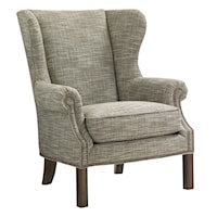 Logan Transitional Wing Chair with Nailhead Trim