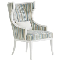 Transitional Dover Wing Chair with Exposed Wood Trim