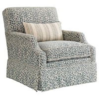 Transitional Courtney Skirted Swivel Chair