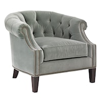 Transitional Kendrick Button-Tufted Club Chair with Nailheads