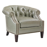 Transitional Kendrick Button-Tufted Club Chair with Nailheads