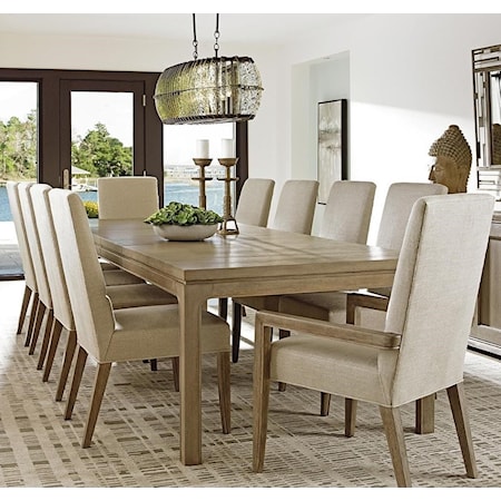 Eleven Piece Dining Set with Concorde Table and Dove Gray Metro Arm Chairs