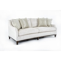 Contemporary Conrad Conversation Sofa with Exposed Wood Base