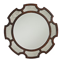 Del Mar Round Sunburst Mirror with Antiqued Detailing