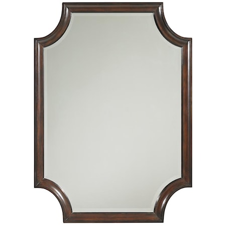Transitional Catalina Rectangular Mirror with Scalloped Edges