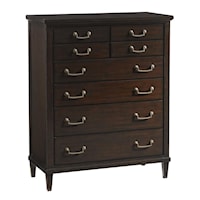 Transitional Parker Eight Drawer Chest with Jewelry Storage