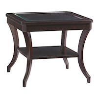 Transitional Hillcrest Lamp Table with Beveled Glass Top