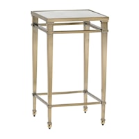 Transitional Coville Metal Accent Tablewith Burnished Brass Finish and Antiqued Mirror Top