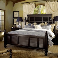 California King-Size Malabar Panel Bed with Shutter Headboard & Footboard
