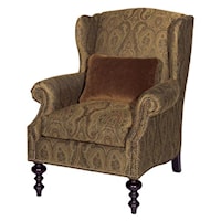 Wells Wing Chair with Turned Legs