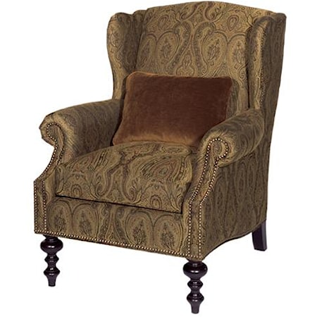 Wells Wing Chair with Turned Legs