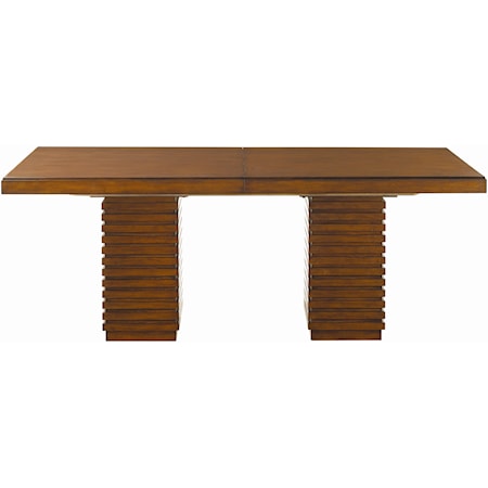 Double Pedestal Peninsula Dining Table