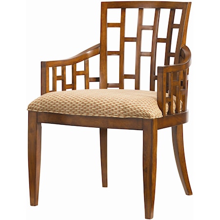 Customizable Lanai Arm Chair with Geometric Pattern
