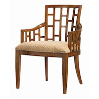 Customizable Lanai Arm Chair with Geometric Pattern