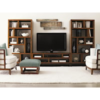 Pacifica Entertainment Console & Two Tradewinds Bookcases/Etegeres Wall Unit