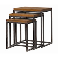 Crushed Bamboo & Distressed Metal Ocean Reef Nesting Tables