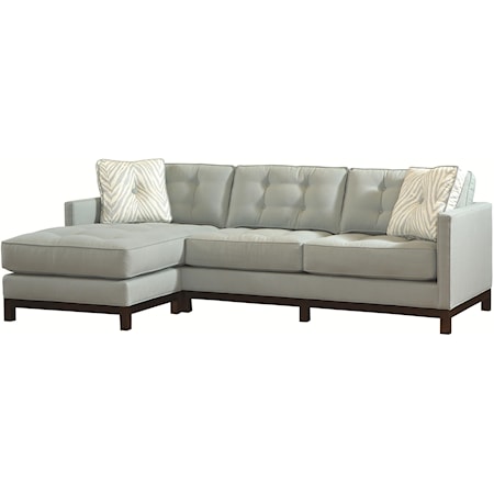 Transitional Bi-Sectional Sofa with Detached Ottoman