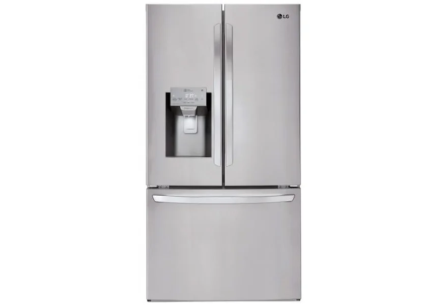 French Door Refrigerators 28 cu.ft. Capacity 3-Door French Door Fridge by LG Appliances at Furniture Fair - North Carolina